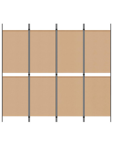 Paravento a 4 pannelli Beige 200 x 180 cm Tessuto