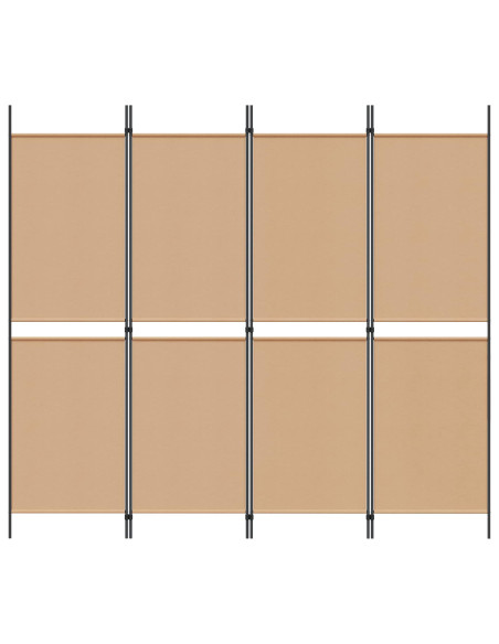 Paravento a 4 pannelli Beige 200 x 180 cm Tessuto