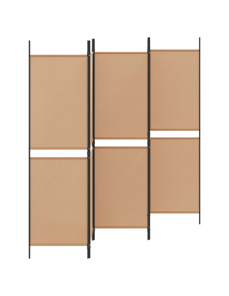 Paravento a 5 Pannelli Beige 250 x 180 cm Tessuto
