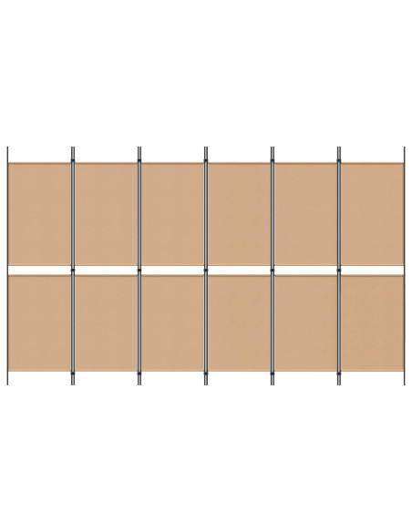 Divisore per Stanza a 6 Pannelli Beige 300 x 180 cm Tessuto