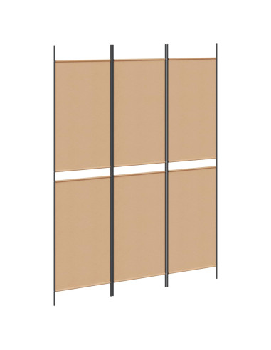 Paravento a 3 pannelli Beige 150 x 200 cm Tessuto
