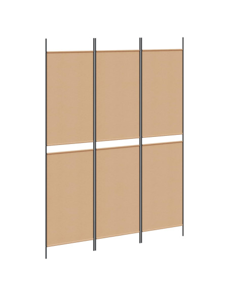 Paravento a 3 pannelli Beige 150 x 200 cm Tessuto