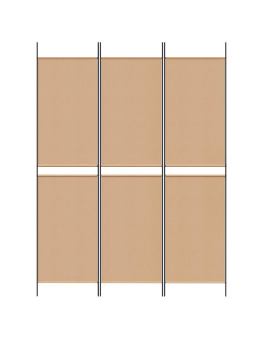 Paravento a 3 pannelli Beige 150 x 200 cm Tessuto