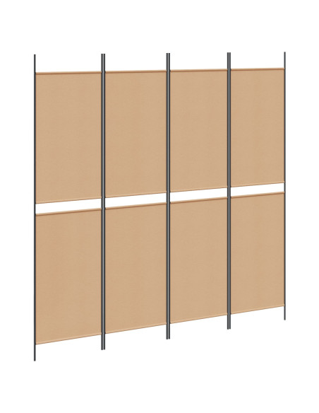 Paravento a 4 Pannelli Beige 200 x 200 cm Tessuto