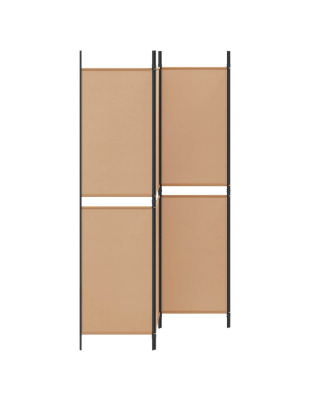 Paravento a 4 Pannelli Beige 200 x 200 cm Tessuto