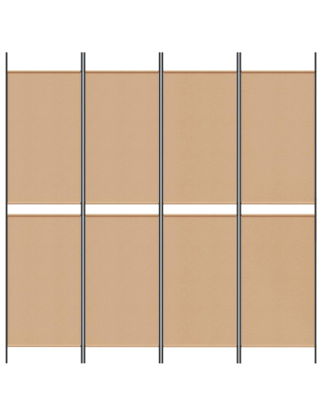 Paravento a 4 Pannelli Beige 200 x 200 cm Tessuto