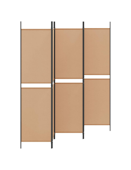 Pannello divisorio a 5 parti Beige 250 x 200 cm Tessuto