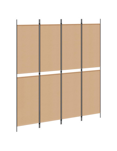 Paravento a 4 pannelli Beige 200 x 220 cm Tessuto