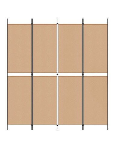 Paravento a 4 pannelli Beige 200 x 220 cm Tessuto