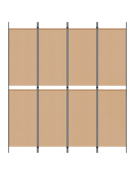 Paravento a 4 pannelli Beige 200 x 220 cm Tessuto