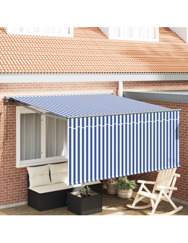Tenda Retrattile Blu e Bianco 350 x 250 cm
