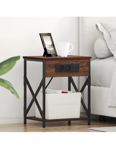 Armadio da Notte 2 pcs Rovere Marrone 41 x 31 x 51 cm