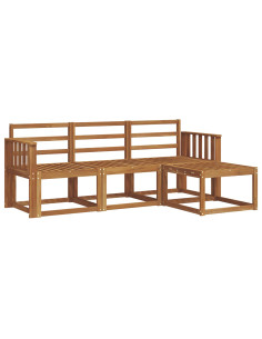 Set di divani 4 pcs Naturale Legno di Acacia Massello 2