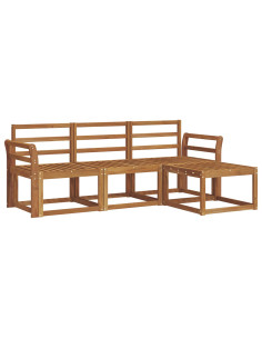 Set di divani 4 pcs Naturale Legno di Acacia Massello 2