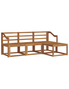 Set di divani 4 pcs Naturale Legno di Acacia Massello 2