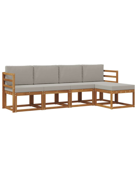 Set di divani 5 pcs Grigio Naturale e Chiaro