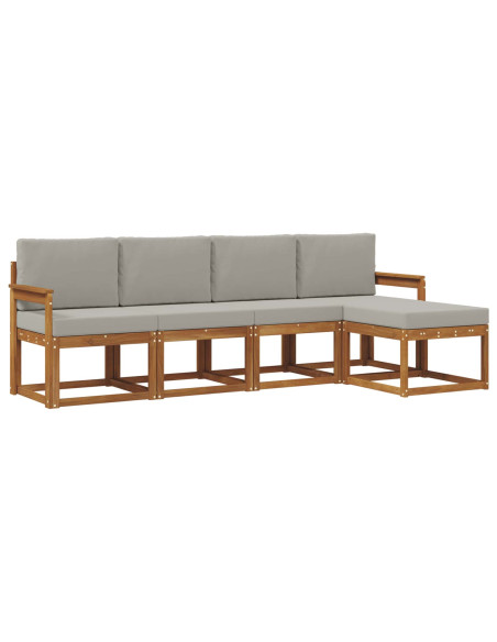 Set di divani 5 pcs Grigio Naturale e Chiaro