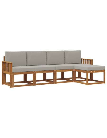 Set di divani 5 pcs Grigio Naturale e Chiaro