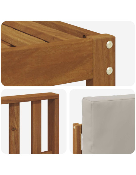 Set di divani 5 pcs Grigio Naturale e Chiaro