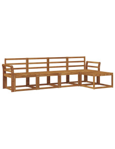 Set di divani 5 pcs Naturale Legno di Acacia Massello 2