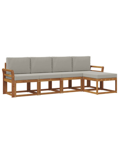 Set di divani 5 pcs Grigio Naturale e Chiaro
