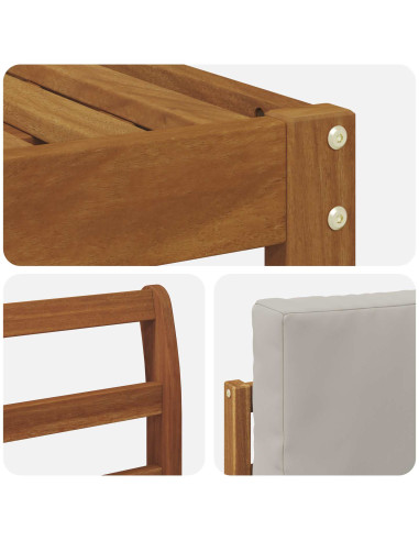 Set di divani 5 pcs Grigio Naturale e Chiaro