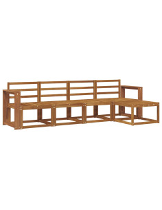Set di divani 5 pcs Naturale Legno di Acacia Massello 2