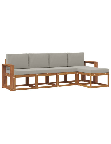 Set di divani 5 pcs Grigio Naturale e Chiaro