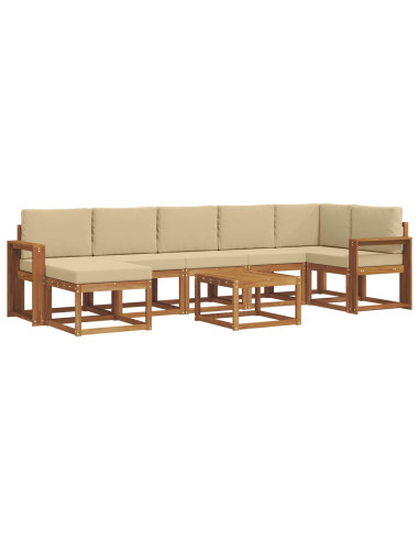 Set di divani con cuscino 8 pcs Naturale e Beige