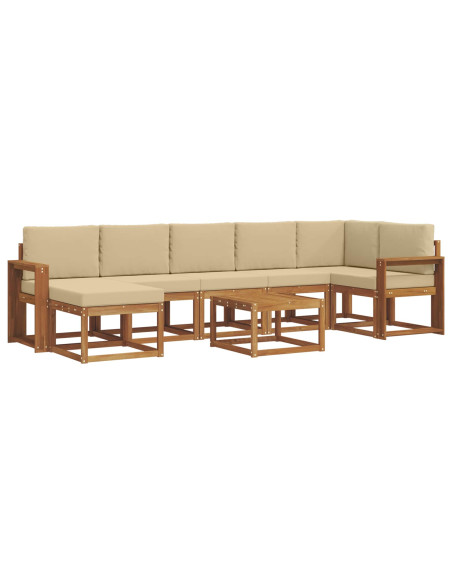 Set di divani con cuscino 8 pcs Naturale e Beige