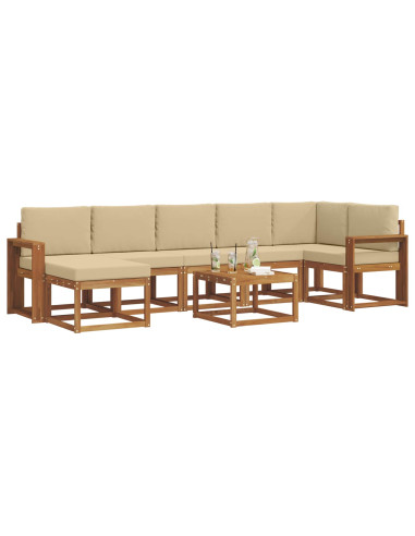 Set di divani con cuscino 8 pcs Naturale e Beige