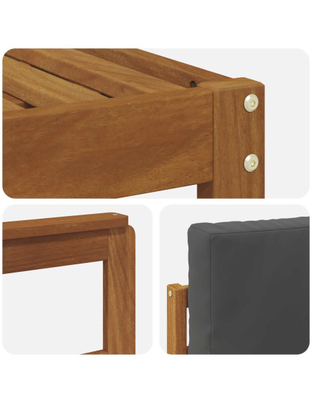 Set di divani da esterno con cuscino 4 pcs Naturale e Antracite
