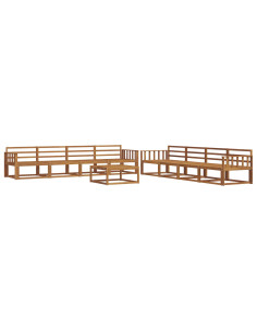 Set di divani da esterno 9 pcs Naturale 2