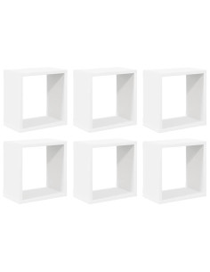 Mensole Parete a Cubo 6 pz Bianche 26x15x26 cm 2