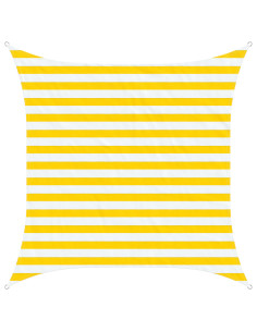 Telo Ombra da Esterno Giallo e Bianco 2 x 2 m 2