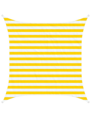 Telo Ombra da Esterno Giallo e Bianco 2 x 2 m