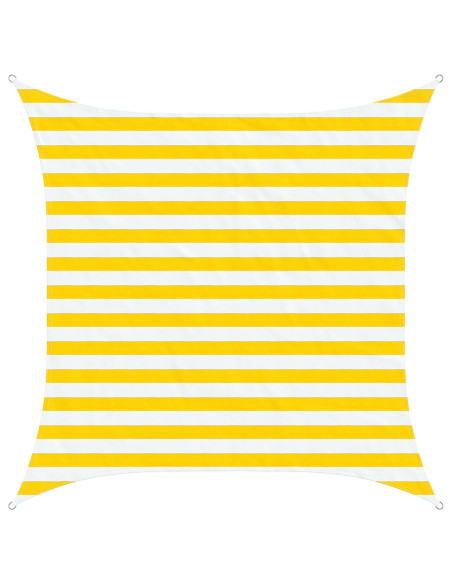 Telo Ombra da Esterno Giallo e Bianco 2 x 2 m