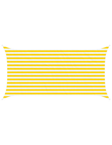 Vela da ombra solare Giallo e Bianco 4 x 2 m