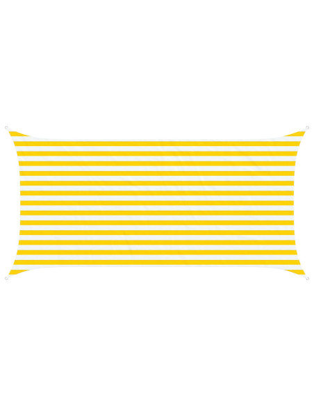 Vela da ombra solare Giallo e Bianco 4 x 2 m