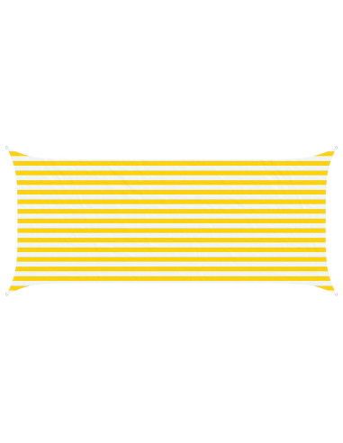 Vela da ombra solare Giallo e Bianco 4,5 x 2 m