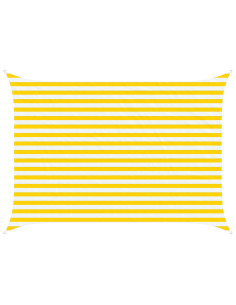 Vela da ombra solare Giallo e Bianco 3,5 x 2,5 m 2