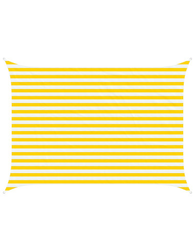Vela da ombra solare Giallo e Bianco 3,5 x 2,5 m