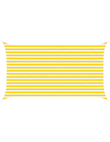 Vela da ombra solare Giallo e Bianco 4,5 x 2,5 m