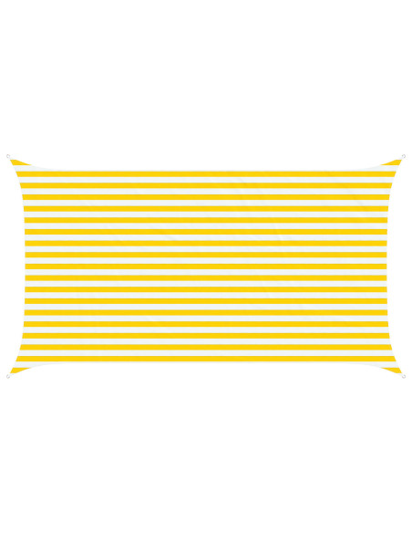 Vela da ombra solare Giallo e Bianco 4,5 x 2,5 m