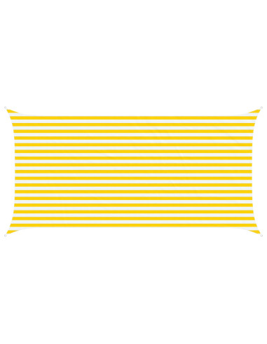 Vela da ombra solare Giallo e Bianco 5 x 2,5 m