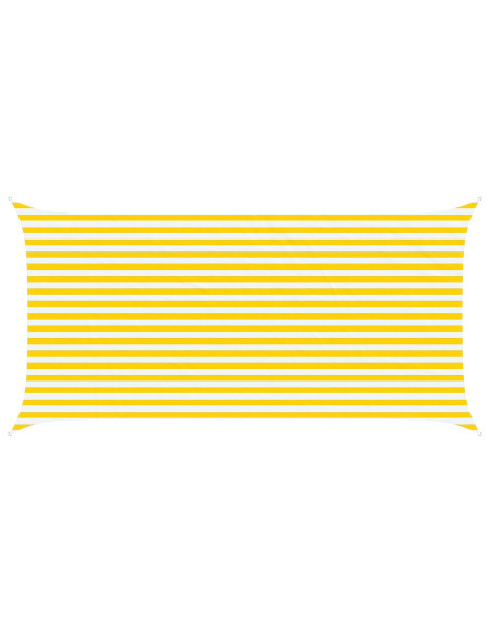 Vela da ombra solare Giallo e Bianco 5 x 2,5 m