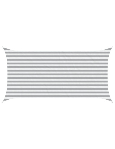 Vela da ombra solare Grigio chiaro e bianco 4 x 2 m