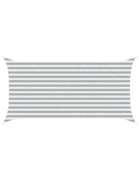 Vela da ombra solare Grigio chiaro e bianco 4 x 2 m