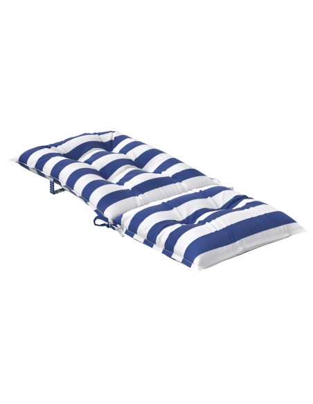 Cuscino da Esterno 2 pcs Blu e Bianco 120 x 50 x 7 cm Tessuto