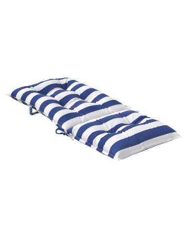 Cuscino da Esterno 6 pcs Blu e Bianco 120 x 50 x 7 cm Tessuto